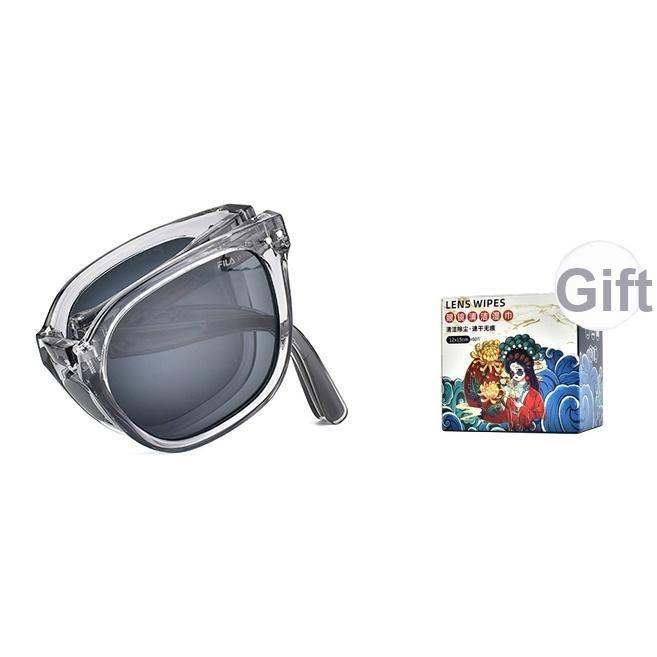 

FILA Folding Outdoor Climbing Sunglasses UV Protection Square Sunglasses Unisex sunglasses SFIB25F Without Gift Box,7F7P-Transparent Yellow
