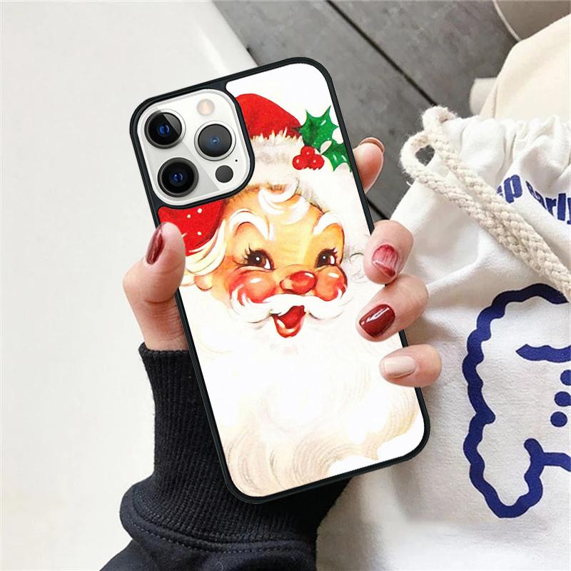 Christmas Santa Claus Phone Case For iPhone 17 Air 15 16e Cover 11 13 14 Pro Max 12 Plus Max Fundas