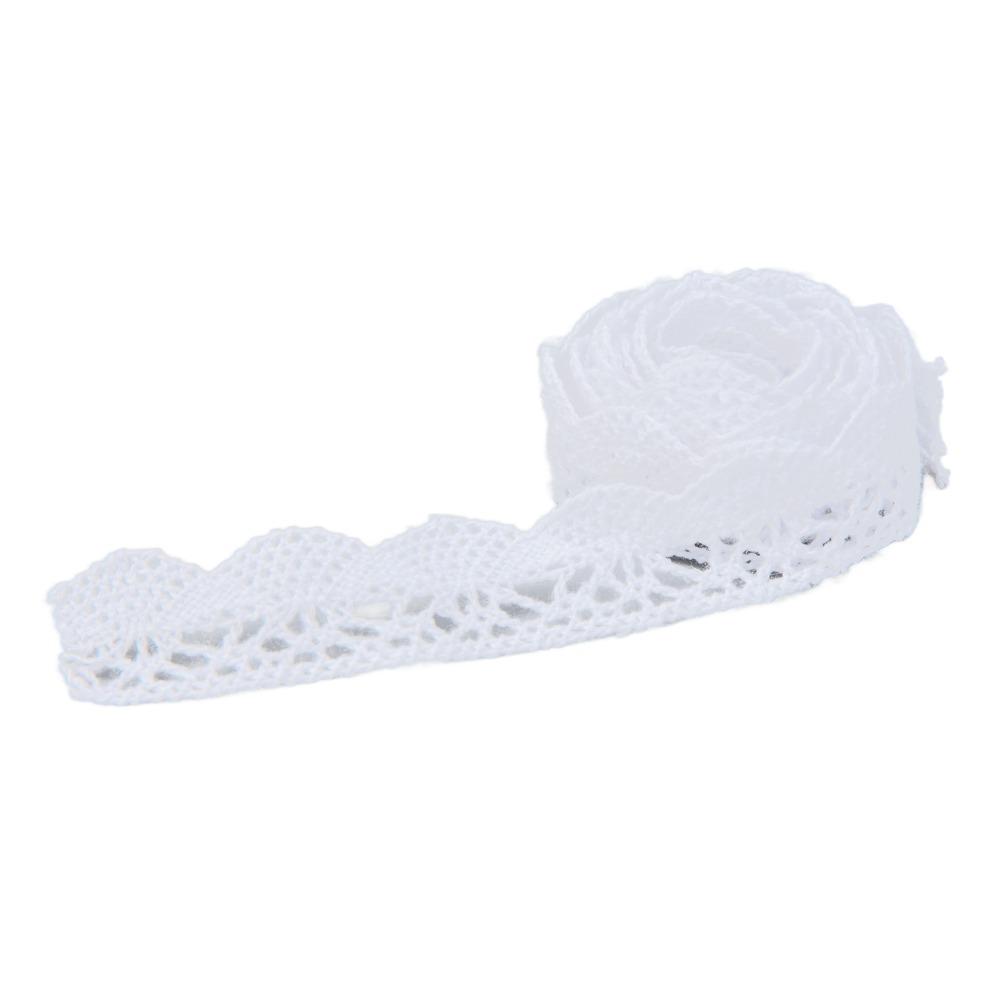 1pcs 20 Yards Length Cotton Lace Trim 2cm Width Scalloped Lace Edge  For Curtain Decoration