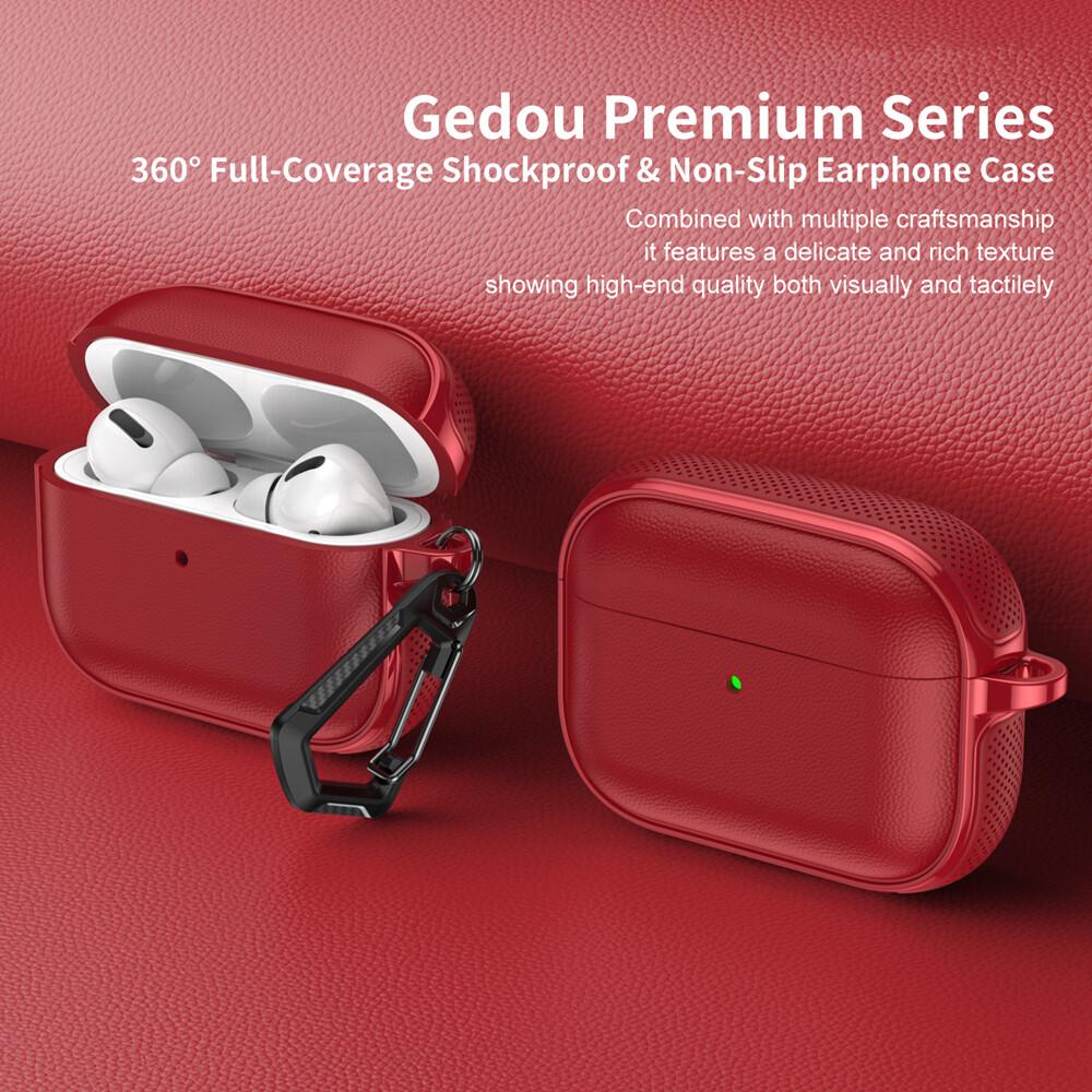 KEYSION Earphone Case for AirPods Pro 3 2 Leather Texture Soft TPU Silicone With Hook Shockproof Headphone Cover for AirPods 4