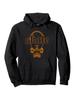 Retro Skateboard Graphic Hoodie - Black Pullover with Orange Skateboard Design
