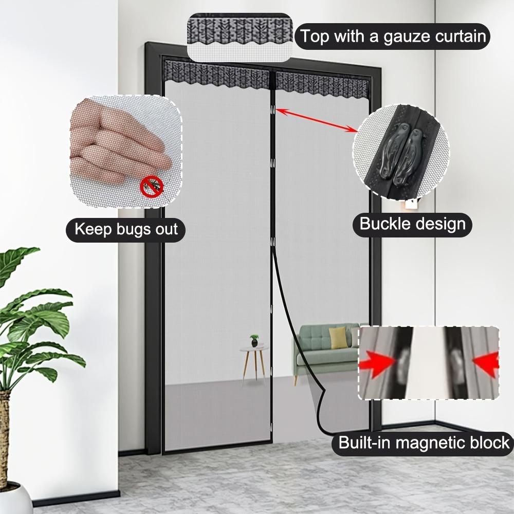 Magnetic Door Curtain Summer-Specific: Heavy-Duty Insect-Proof Mesh, Hands-Free Auto-Closing, No-Drill Install, Pet-Friendly