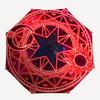 Enchanted Red Star Mandala Sticker: Mystical Design Umbrella, Portable 3-Fold Umbrella for Men & Women,Christmas Gift ES300