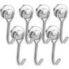BOCHUANG 7-Piece Strong Magnetic Hooks, 16mm Diameter, Super Strong, 12kg Vertical Load Capacity, Neodymium Magnets