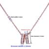 Rose Gold Double Ring Diamond Stainless Steel Necklace Pendant Sticky Diamond Pendant Bag Chain Titanium Steel Necklace Internet celebrity jewelry