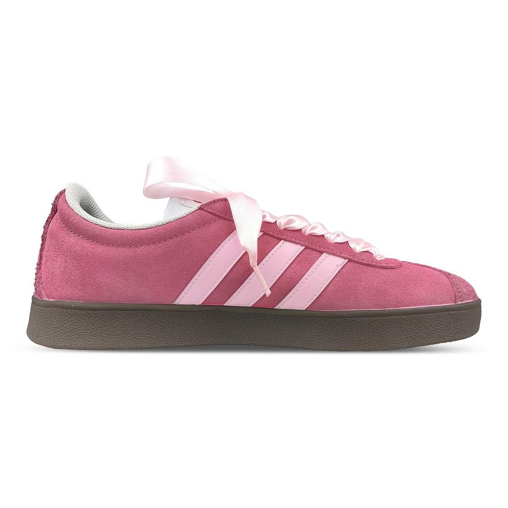 Adidas Neo VL Court Lifestyle Slip Resistant Abrasion Resistant Low top Skateboard Shoes Unisex Pink HQ1802(Team652-ad)