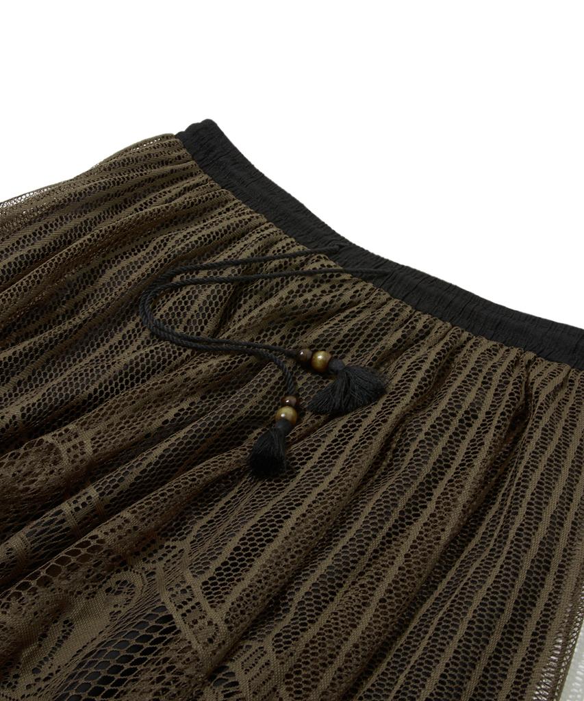 Penfield Lace Flare Long Skirt Brown_Fs1Ws15F
