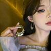 Silver needle multi-layer sequined fringed earrings fashion temperament high-end earrings niche fashion versatile earrings women