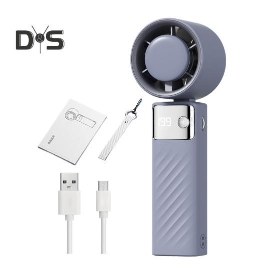 Handheld Cooling Fan with Digital Display Strong Airflow 1-199 Speed Low Noise Battery-Powered Portable Personal Fan