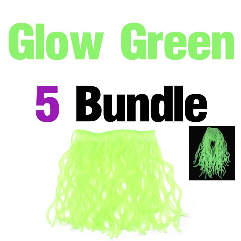 MNFT 5Bundlles/300pcs Fly Fishing Tying Materials Squirmy Wormy Artificial Kit Worm Soft Lure Flies Plastic Worms