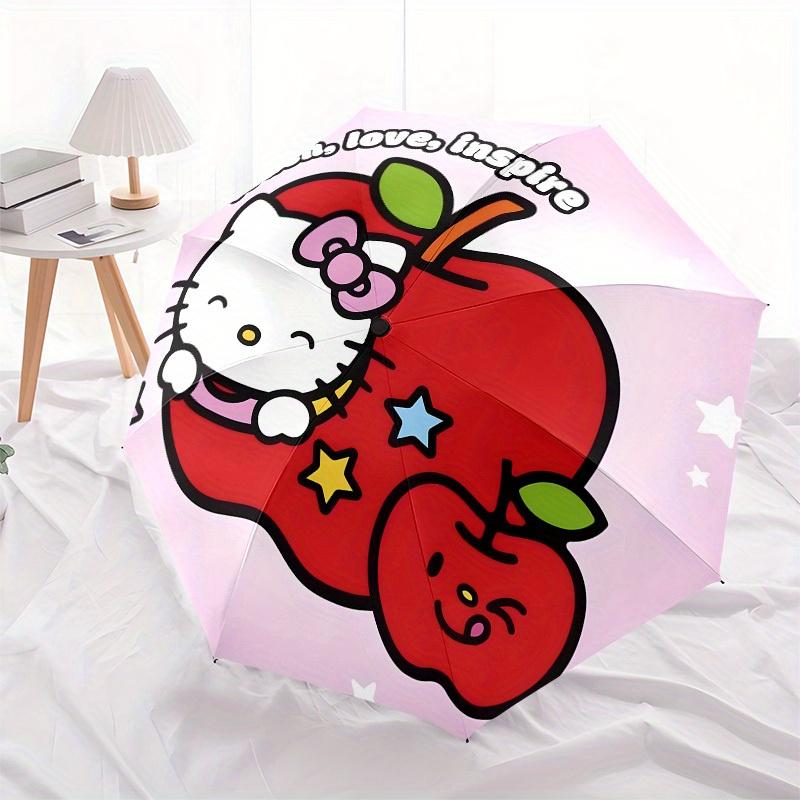 1pc Hello Kitty Apple Star Umbrella with Plastic Handle,Suitable for All Seasons Home Travel Outdoor UmbrellaSanlio001