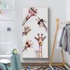 Curious Giraffes Family Animal Canvas Painting Graffiti Art Poster Prints Decor Wall Art Picture Artwork for Kids Room Decor No Frame