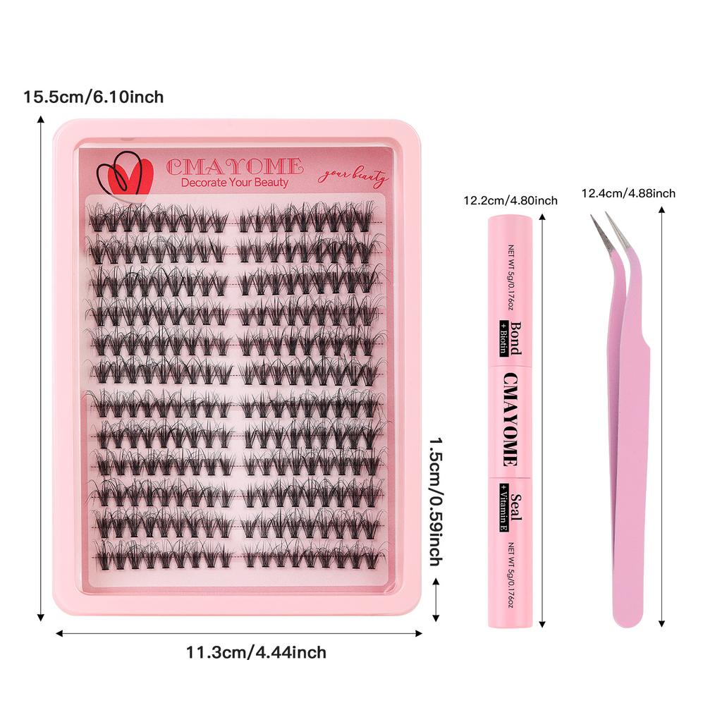 216 Clusters Single Cluster D Curve False Eyelashes Daily Activities 8-16Mmdiy Segmented Grafting Dense Hair