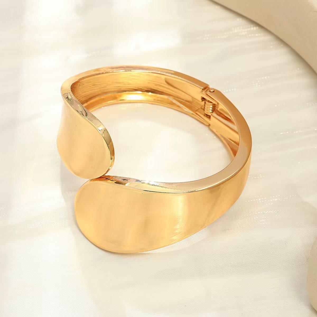 Блестящий браслет персонализированный широкая версия открытый металлический браслет особой формы геометрические украшения оптом