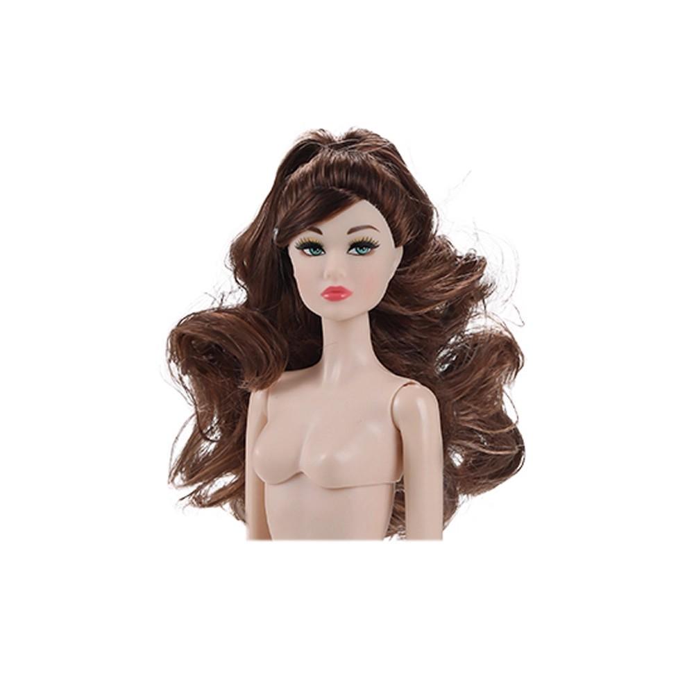 Doll Fashion Head 1/6 Supermodel Doll Makeup Face Curly Hair Toy Joint Movable White/Normal/Black Skin Body+Head Doll Accessorie