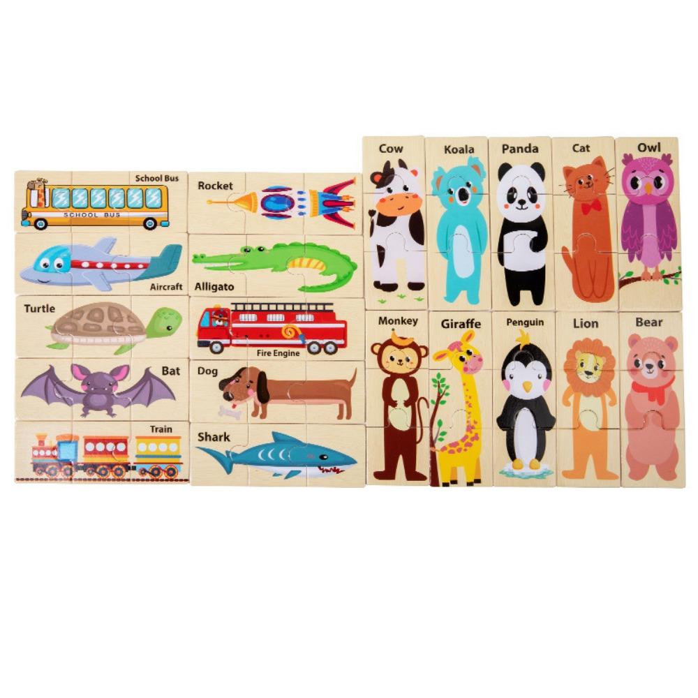 

Wooden Material Animals Puzzle Game Tangram Shape Educational Jigsaw Toys Early Education wooden