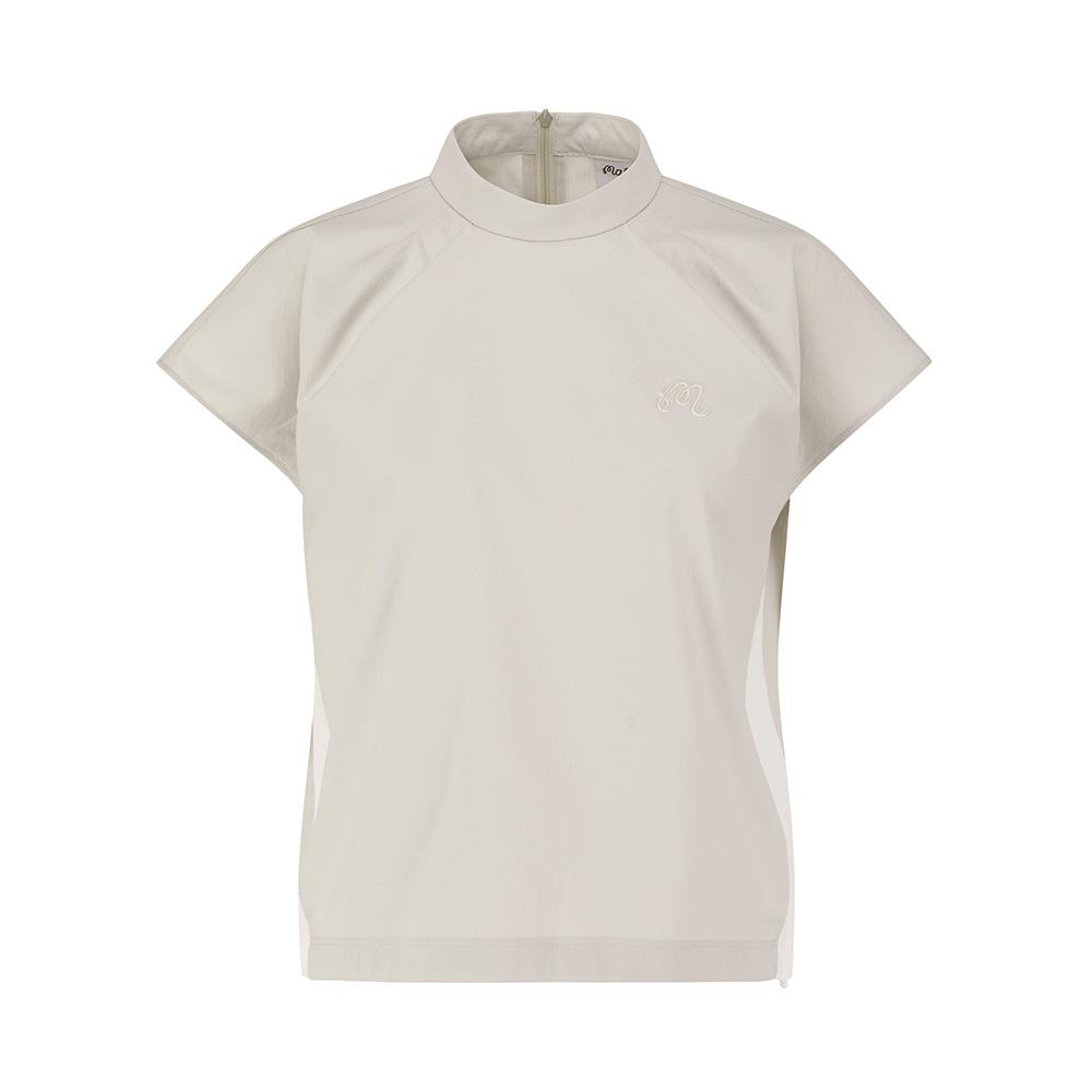MALBON GOLF Cap Sleeve Mock Neck Pocket Piste Beige (Woman)