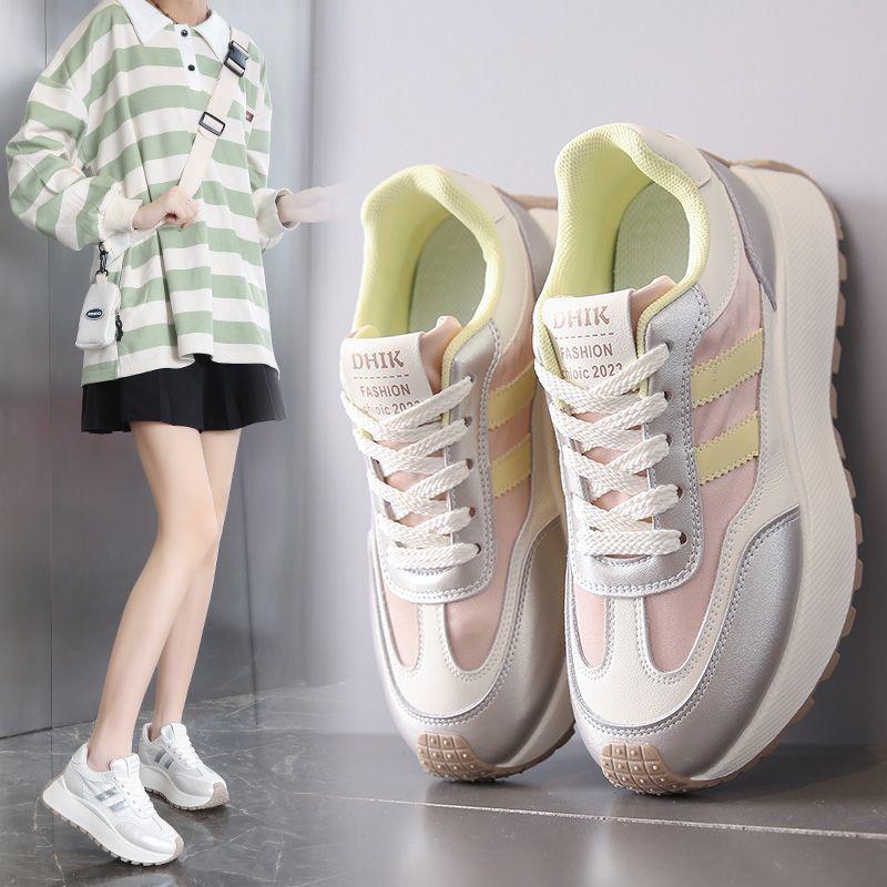 Popular 2025 Spring New Waffle High Value Increase Versatile Non-slip Comfortable Korean Daily Trend Women's Shoes