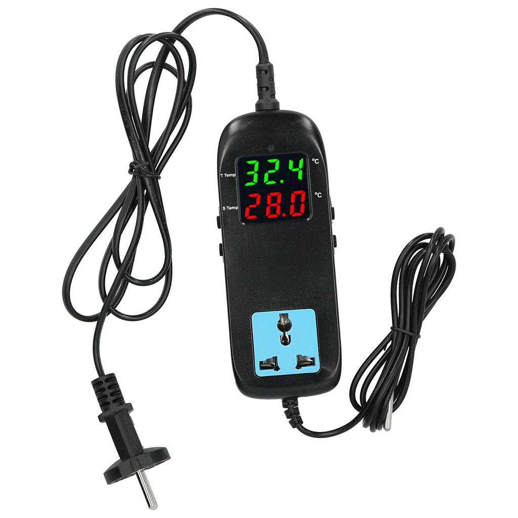 Electronic Thermostat Temperature Controller Dual LED Display with Power Cord for Plant Greenhouses AC