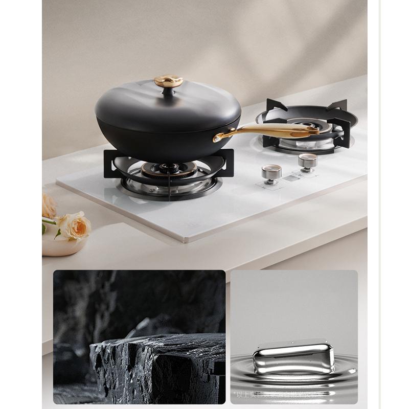 LANMI Zizi Titanium Wokas Wok Pan Titanium-Iron 0 Coating Non-Stick Rust-Resistant Rustproof Lightweight Stable Healthy