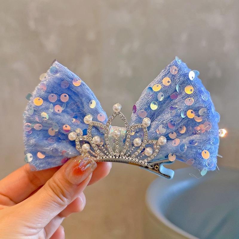 3D Rose Birthday Crown Hair Clip for Girls - Korean Style Polka Dot Bow Headwear
