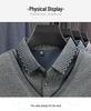 Herren Herbst/Winter Verdickter Samt Wolle Revers Zweiteiliger Lagenpullover für Mittleres und Älteres Alter
