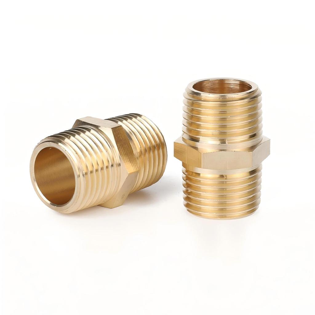Brass Male Thread Reducing Joint: Short Thread Butt Connector for Water Inlet Pipes