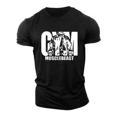 Summer Sports Fitness Short Sleeve Loose Top Men's Muscle Training Large Size Running Five Points Thin Breathable T-Shirt