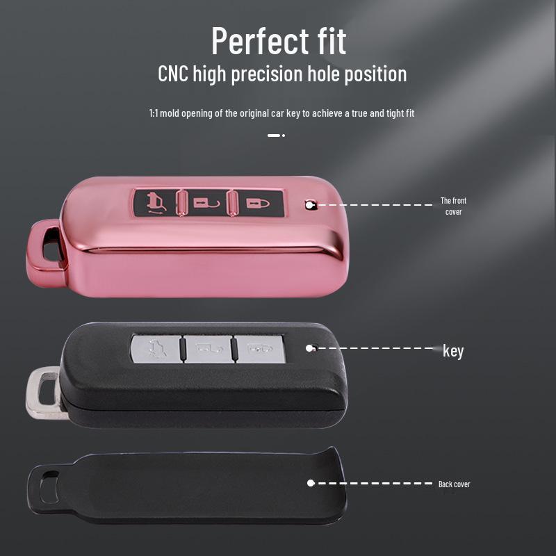Mitsubishi Key Cover: Fits Outlander, Eclipse Cross, RVR, ASX, Lancer, Pajero Sport Key Shell.