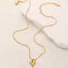 Ramos Temperament Heart Pendant Chain Necklace for Women Stainless Steel Stylish Choker Necklace Zircon Party Gift