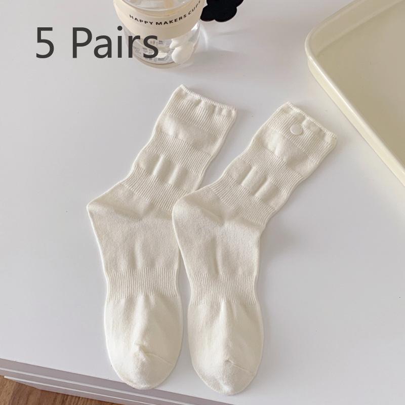 5 Paar Damen Herbstmode Neuer Stil Alles Go Shell In The Tube Stapelsocken