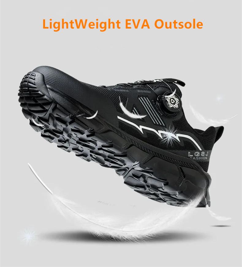 Anti-fatigue Work Shoes with Steel Toe Lightweight Breathable Safety Shoes with Rotary Button Work Boots Labor Protection Shoes