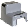 Step Stool - - 2 Up - Non-slip and Textured - Up To 80 Kg for Children and Adults - Grey and Black