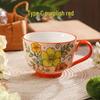 Hand-Painted Embossed Ceramic Tea/Milk Cup