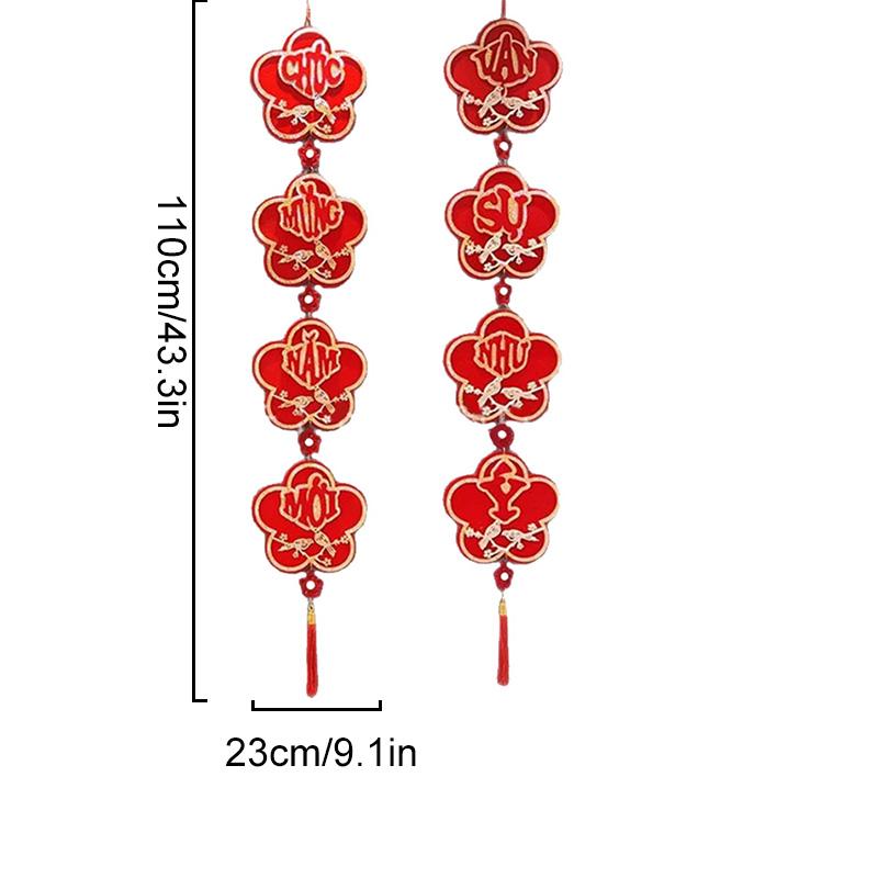 1 pair Hollow New Year Decorations Tassels Couplets Ornaments Hanging Ornament Hanging Vietnamese Red Couplets