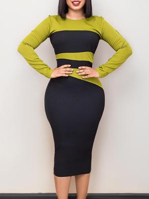 D397 2023 Nové Elegantní Barevně Blokované OL Šaty pro Ženy - Evropský, Americký a Africký Styl, Dostupné Plus Size