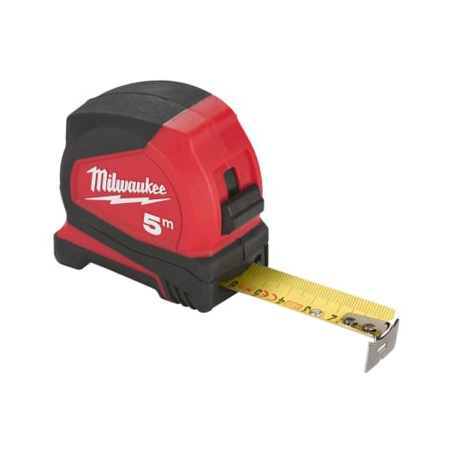 Milwaukee 4932459593 C5/25 5m Pro Compact Metric Tape Measure, Black