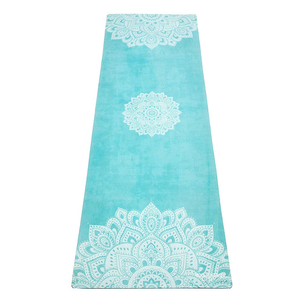 Yoga Design Lab Yoga Combo Mat with for and Exercise Mat, 3.5mm Thick, Strap, Pilates, Training, Fitness, (Mandala Turquoise)