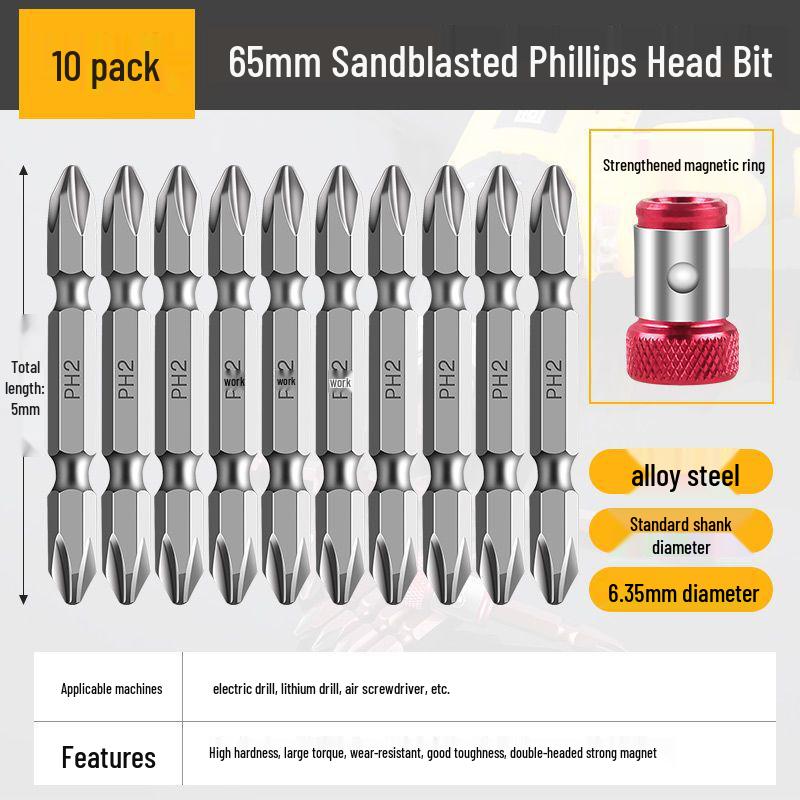 Industrial-Grade Magnetic Phillips Screwdriver Bit Set - Super Hard for Electric Screwdrivers and Hand Drills