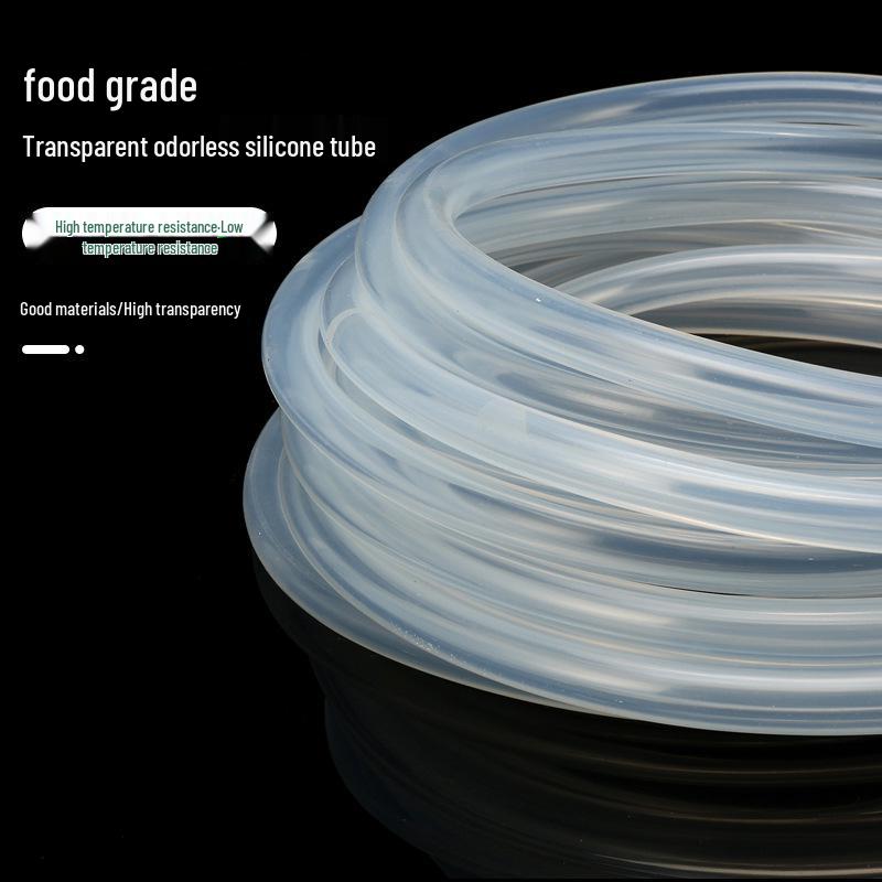 Lebensmittelechter Geruchloser Transparenter Silikonkautschukschlauch: Hoch- und Niedertemperaturbeständig, Frostschutzmittel, Erhältlich in 4/6/8/10/12 mm