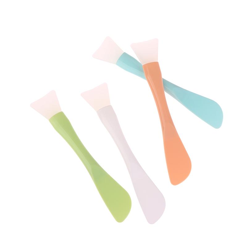 Silicone Facial Mask Brush Soft Head With Scraper Integrated Dual-Use Mud Film Brush Diy Film Adjusting Beauty Tool Beauty