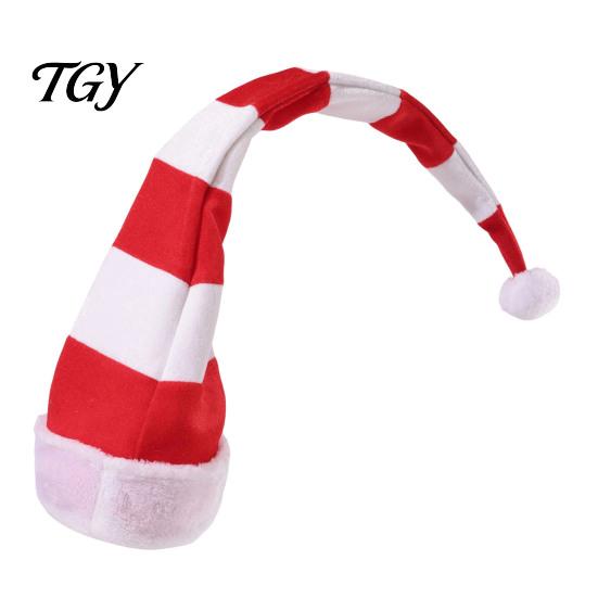 Festive Atmosphere Decoration Christmas Elf Pointed Hat, Striped Hat with Pompom or Holiday Party Costume Accessories Bells, Cosplay for Adults,