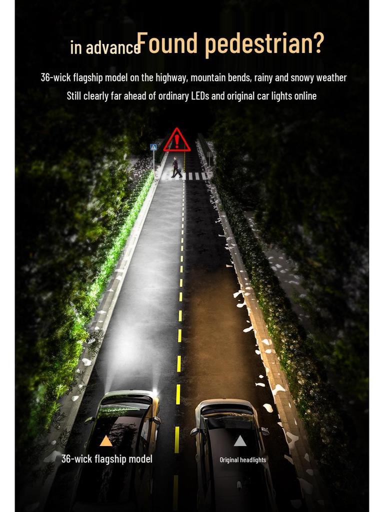 פנסי רכב LED סופר בהירים 2025: נורת H7 עם אור חזק, אור גבוה/נמוך, עדשה H4 משולבת