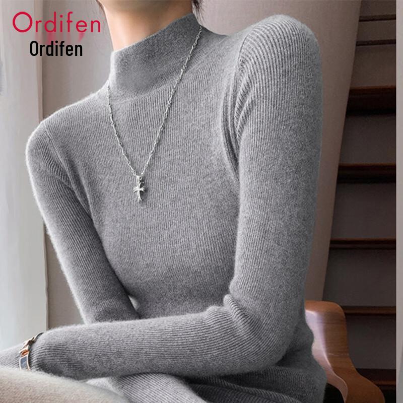 O'DFin Women's Wool Blend Half Turtleneck Slim Fit Base Layer Top