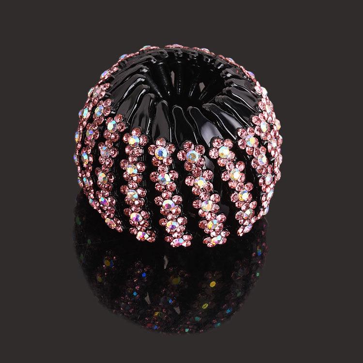 "Elegant Rhinestone Hair Clip & Ponytail Holder - Bird's Nest Design"