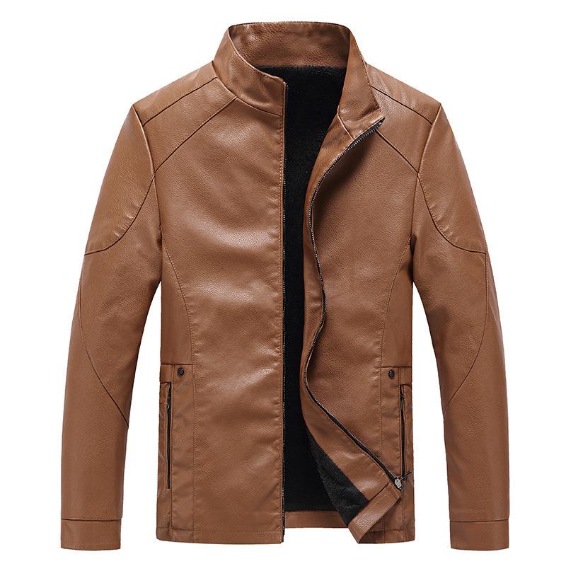 Spring and Autumn New Men's Leather Jacket Men's Slim-fit Locomotive Men's Leather Jacket
