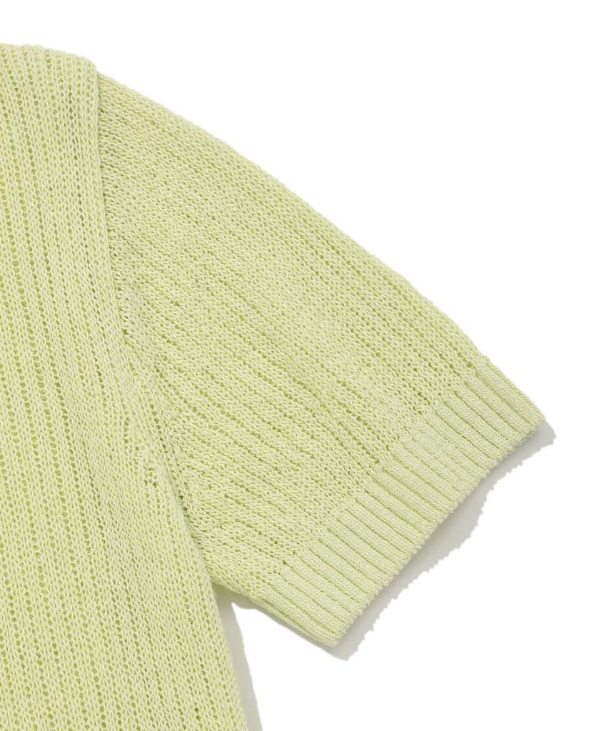 COVERNAT WOMAN Collar Lace-Up Crochet Half-Knit Light Lime