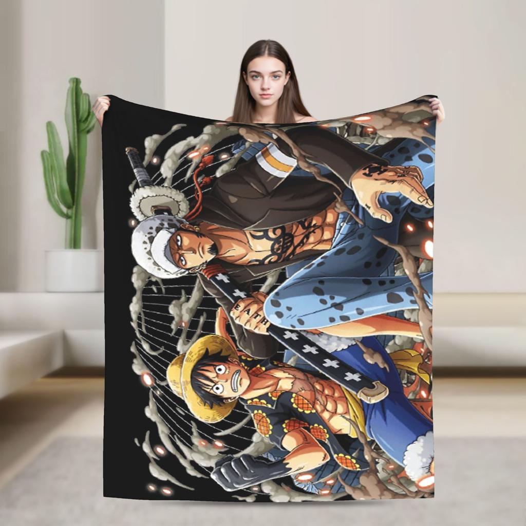 Luffy Blankets The Straw Hat Crew Flannel Awesome Warm Throw Blankets for Bed Sofa Decoration