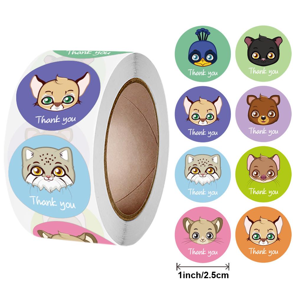 500 Pcs/roll Teacher Reward Sticker Fun Motivation Animal Sticker For School Teacher Student Stationery Stickers
