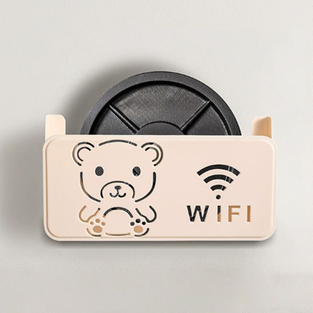 Cartoon Bear Router Rack Punch-Free Power Cable Organizer  for Living Room Decoration